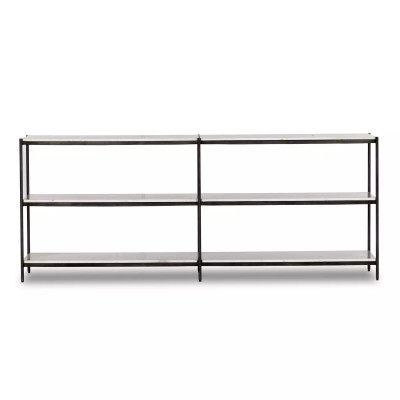 Four Hands Felix Large Console Table - Grey W/Clear Powder Coat