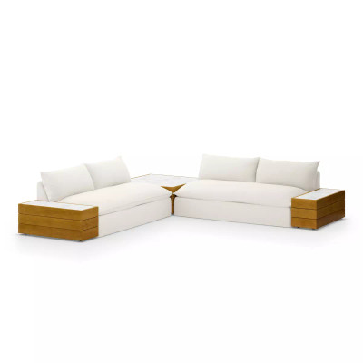Four Hands Grant Outdoor 2Pc Sectional W/ Coffee & End Tables - Faye Cream (Closeout)