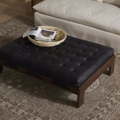 Four Hands Halston Cocktail Ottoman - Heirloom Black