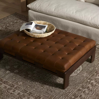 Four Hands Halston Cocktail Ottoman - Heirloom Sienna