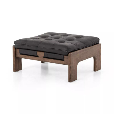 Four Hands Halston Ottoman - Heirloom Black