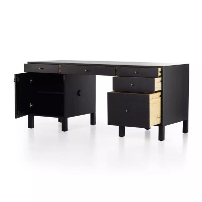 Four Hands Isador Executive Desk - Black Wash Poplar