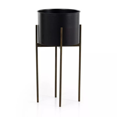 Four Hands Jed Planter - Tall - Iron Matte Black