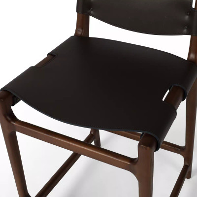 Four Hands Joan Counter Stool - Espresso Leather Blend (Closeout)