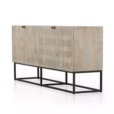 Four Hands Kelby Sideboard - Light Wash Carved Mango