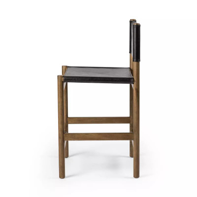 Four Hands Kena Counter Stool - Sonoma Black W/ Solid Parawood