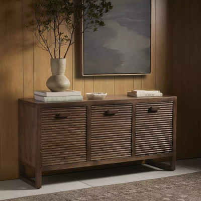 Four Hands Lorne Media Console - Dusty Reeded Brown