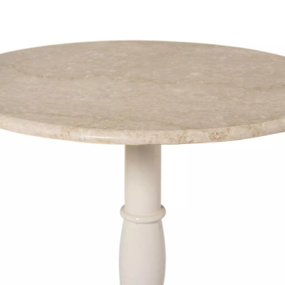 Four Hands Lucy Side Table - Ivory Cast Iron