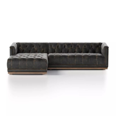 Four Hands Maxx 2 - Piece Sectional - Destroyed Black - Left Arm Facing - 109"