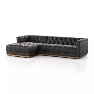 Four Hands Maxx 2 - Piece Sectional - Destroyed Black - Left Arm Facing - 109"
