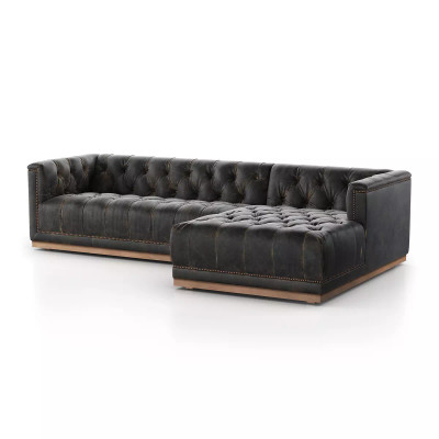 Four Hands Maxx 2 - Piece Sectional - Destroyed Black - Right Arm Facing - 109"