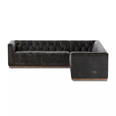 Four Hands Maxx 3 - Piece Sectional - Destroyed Black - 101"