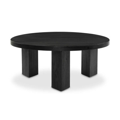 Four Hands Mesa Round Coffee Table - Ebony Parawood - 38"