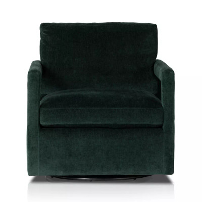 Four Hands Olson Swivel Chair - Emerald Worn Velvet
