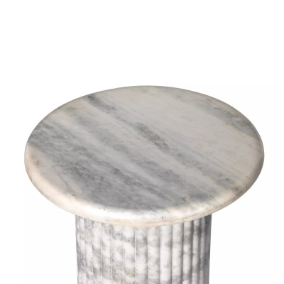 Four Hands Oranda End Table - Polished White Marble