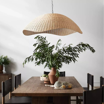 Four Hands Overscale Woven Rattan Pendant