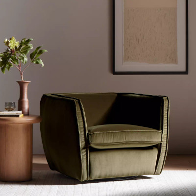 Four Hands Rashi Swivel Chair - Surrey Olive