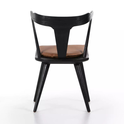 Four Hands Ripley Dining Chair - Black Oak - Whiskey Saddle