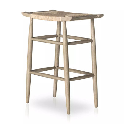Four Hands Robles Outdoor Dining Bar Stool - Weathered Grey Teak