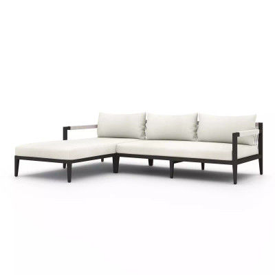 Four Hands Sherwood Outdoor 2 - Piece Sectional, Bronze - Left Chaise - Natural Ivory