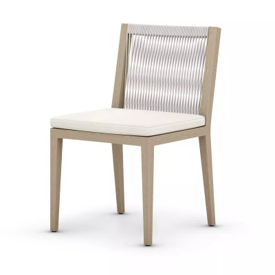 Four Hands Sherwood Outdoor Dining Chair, Washed Brown - Natural Ivory