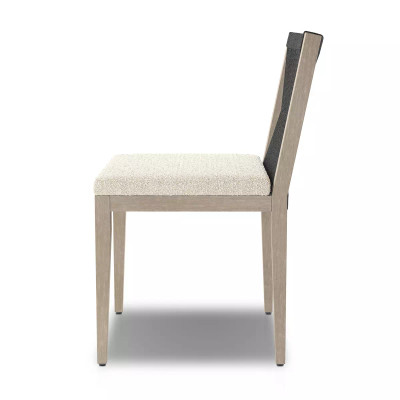 Four Hands Sherwood Outdoor Dining Chair, Weathered Grey - Fiqa Boucle Cream (Closeout)