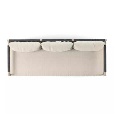 Four Hands Sherwood Outdoor Sofa, Weathered Grey - 93" - Fiqa Boucle Cream (Closeout)