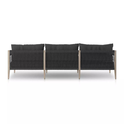 Four Hands Sherwood Outdoor Sofa, Weathered Grey - 93" - Fiqa Boucle Slate