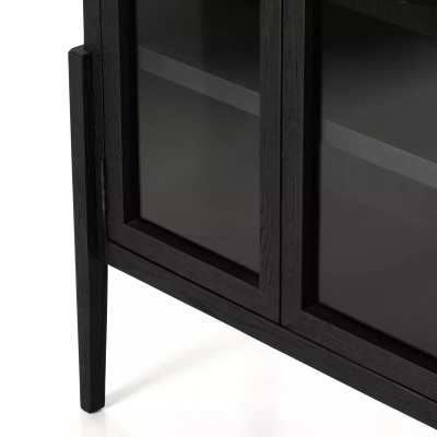 Four Hands Tolle Cabinet - Drifted Matte Black Solid