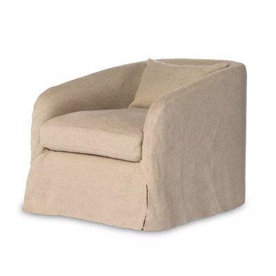 Four Hands Topanga Slipcover Swivel Chair - Flanders Flax (Closeout)