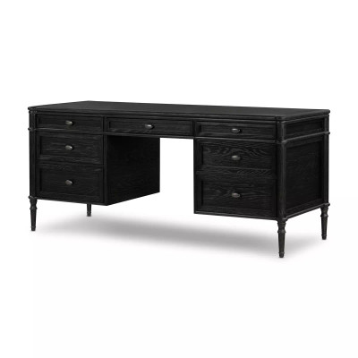 Four Hands Toulouse Executive Desk - Distressed Black
