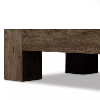 Four Hands Abaso Rectangular Coffee Table - Ebony Rustic Wormwood Oak