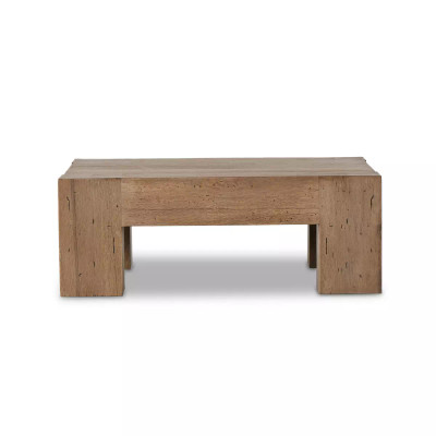 Four Hands Abaso Small Square Coffee Table - Rustic Wormwood Oak