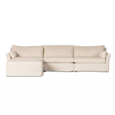 Four Hands Delray 3 - Piece Slipcover Sectional W/ Ottoman