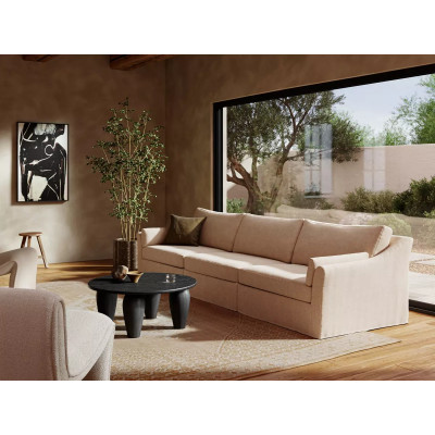 Four Hands Delray 3 - Piece Slipcover Sectional W/ Ottoman