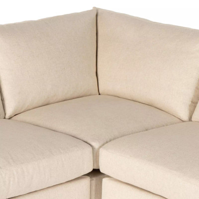 Four Hands Delray 4 - Piece Slipcover Sectional - Right Arm Facing W/ Ottoman