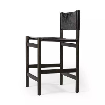 Four Hands Kena Counter Stool - Sonoma Black W/ Charcoal Parawood