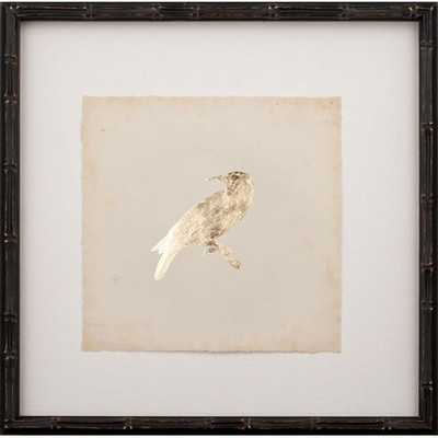 Gold Leaf Bird on Archival Paper