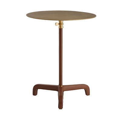 Arteriors Addison Accent Table - Cognac Leather