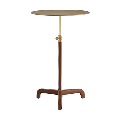 Arteriors Addison Accent Table - Cognac Leather