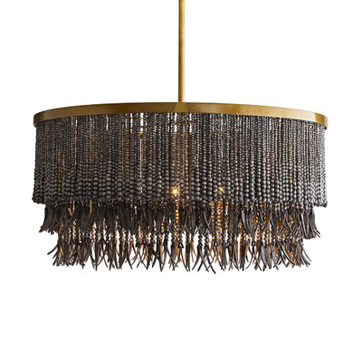 Arteriors Baja Chandelier - Dark Gray Wash Coco Beads