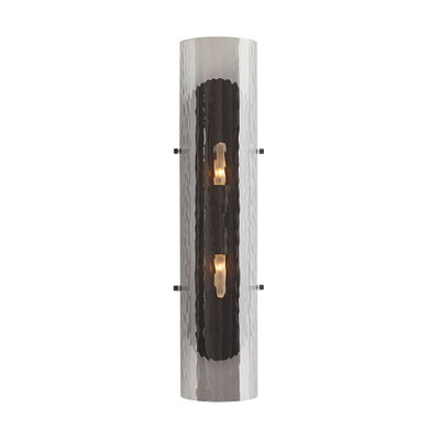 Arteriors Bend Sconce - Blackened Steel - Smoke Luster Glass