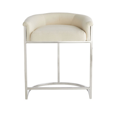 Arteriors Calvin Counter Stool - Muslin - Polished Nickel