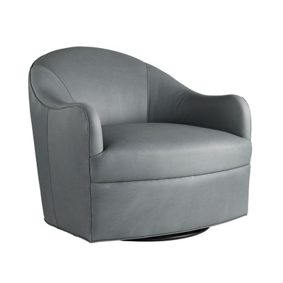 Arteriors Delfino Chair Anchor Grey Leather Swivel