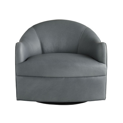 Arteriors Delfino Chair Anchor Grey Leather Swivel