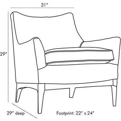 Arteriors Ferguson Chair Peacock Chenille Walnut