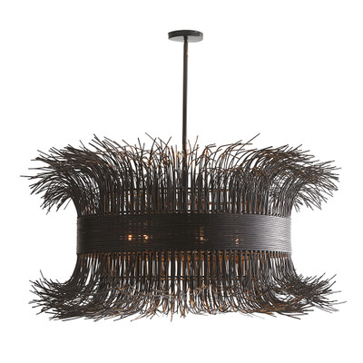 Arteriors Filamento Chandelier - Black Stained Rattan