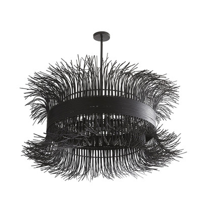 Arteriors Filamento Chandelier - Black Stained Rattan