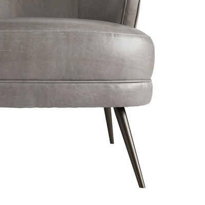 Arteriors Kitts Chair Mineral Grey Leather