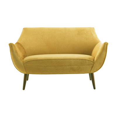 Arteriors Leandro Settee Marigold Velvet Grey Ash